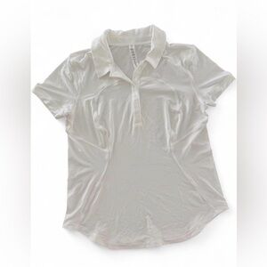 Lululemon Crisp White Athletic Performance Polo Top Women’s Size 8